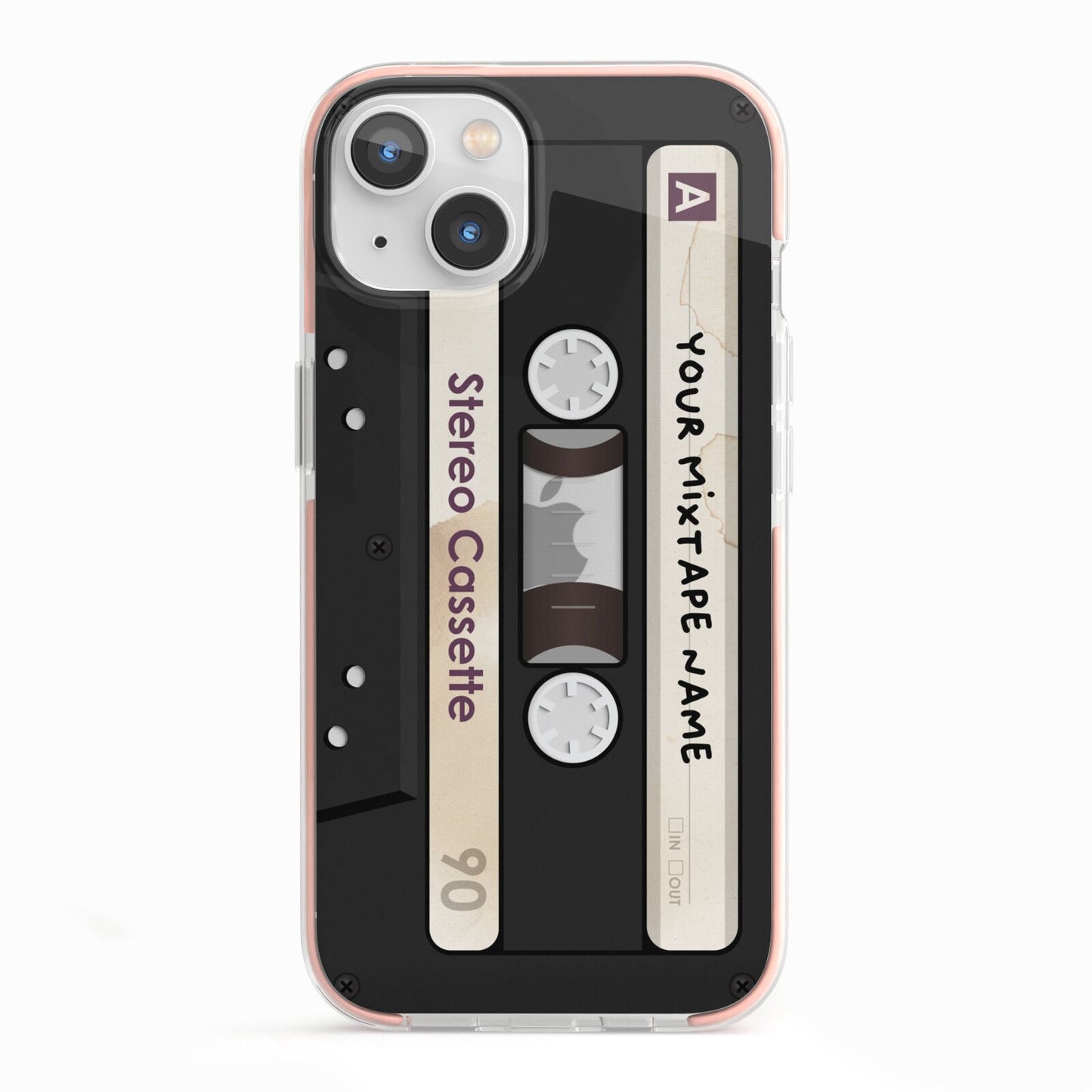 Personalised Classic Mixtape iPhone 13 TPU Impact Case with Pink Edges