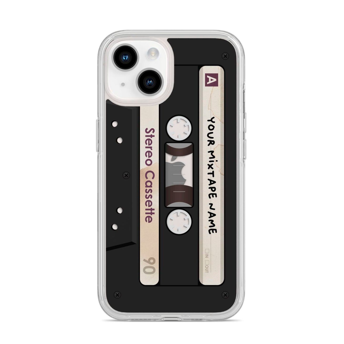 Personalised Classic Mixtape iPhone 14 Clear Tough Case Starlight