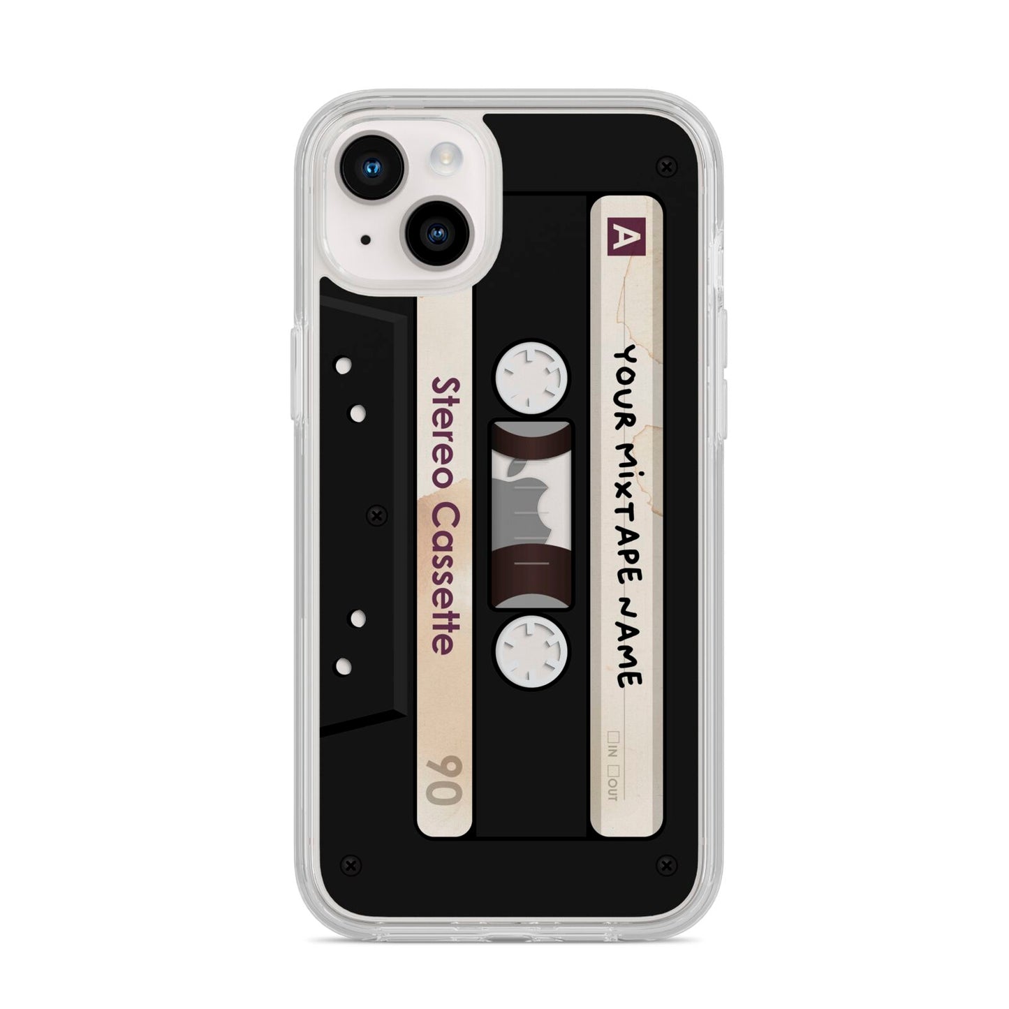 Personalised Classic Mixtape iPhone 14 Plus Clear Tough Case Starlight