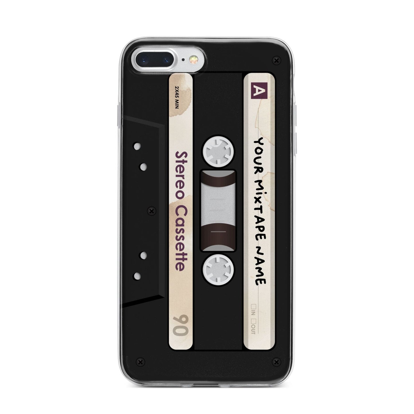 Personalised Classic Mixtape iPhone 7 Plus Bumper Case on Silver iPhone