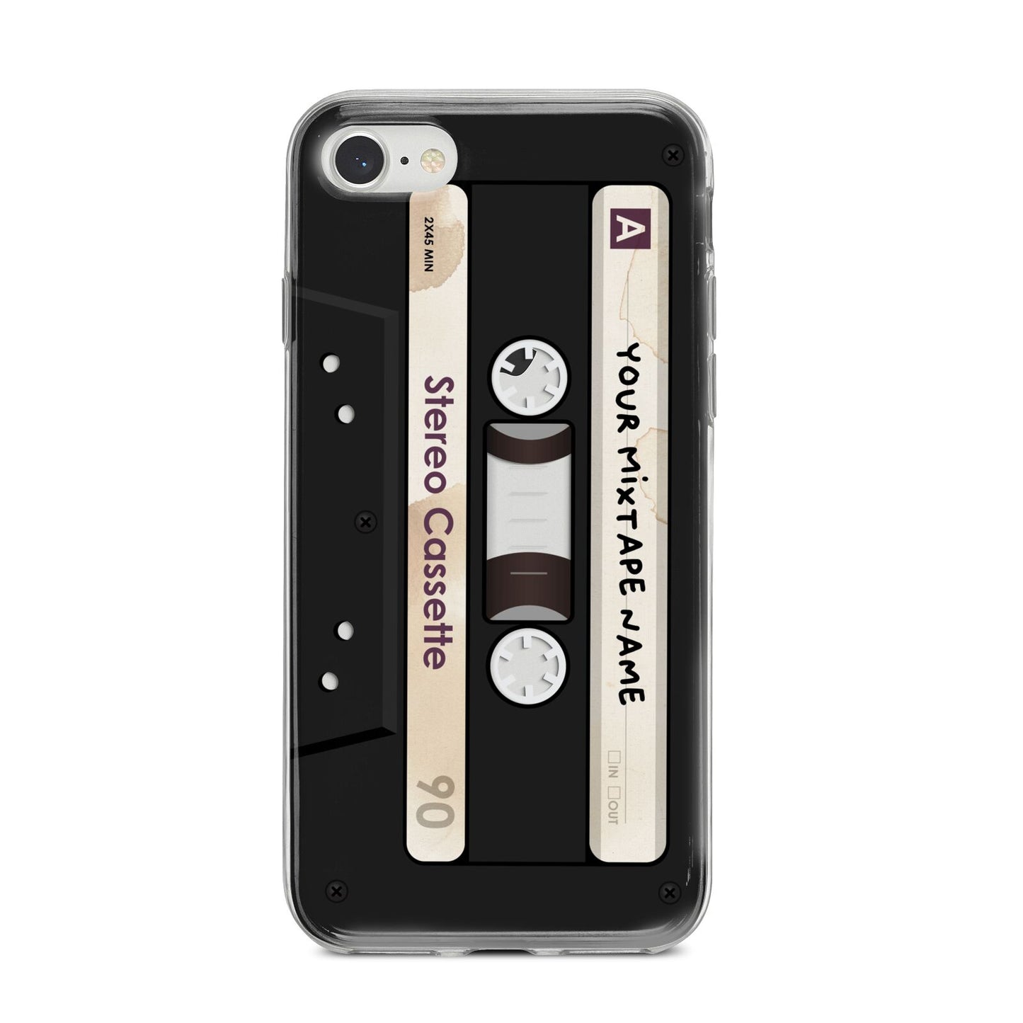 Personalised Classic Mixtape iPhone 8 Bumper Case on Silver iPhone