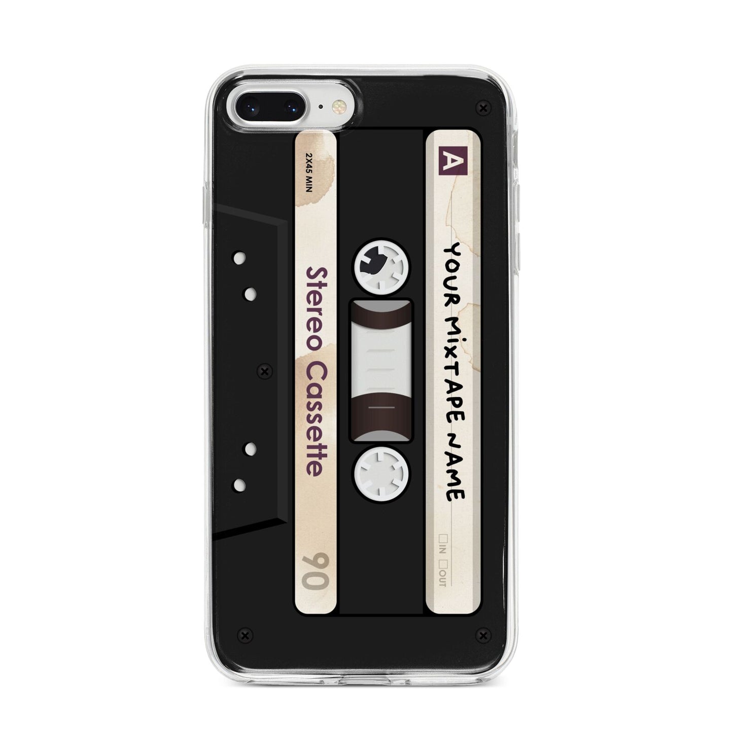 Personalised Classic Mixtape iPhone 8 Plus Bumper Case on Silver iPhone