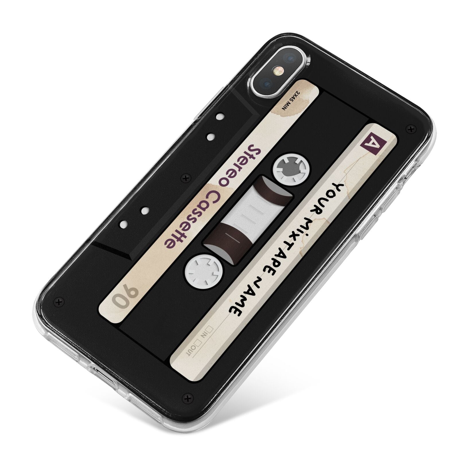 Personalised Classic Mixtape iPhone X Bumper Case on Silver iPhone