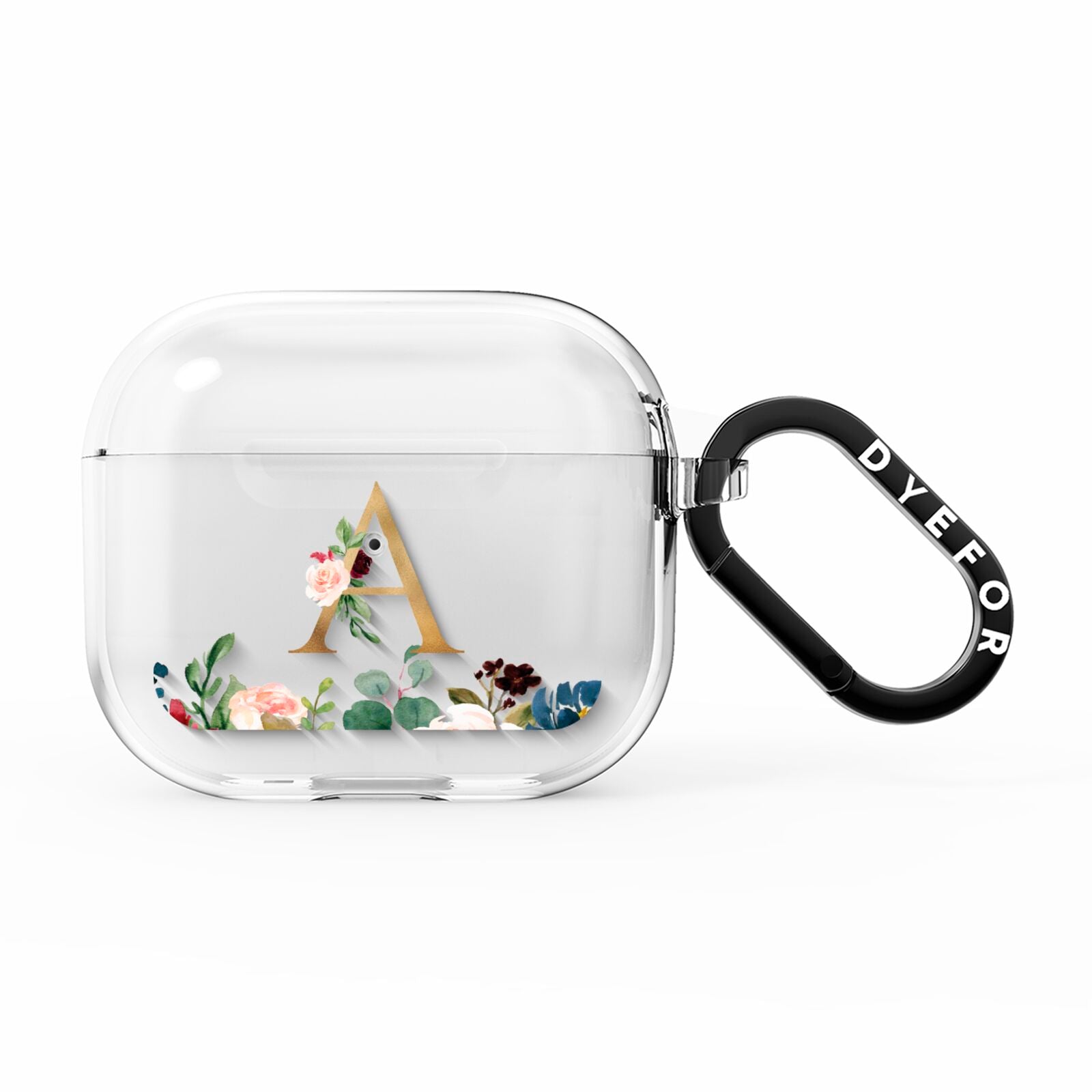 Personalised Clear Monogram Floral AirPods Clear Case 3rd Gen