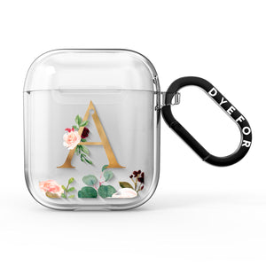 Personalised Clear Monogram & Floral AirPods Case