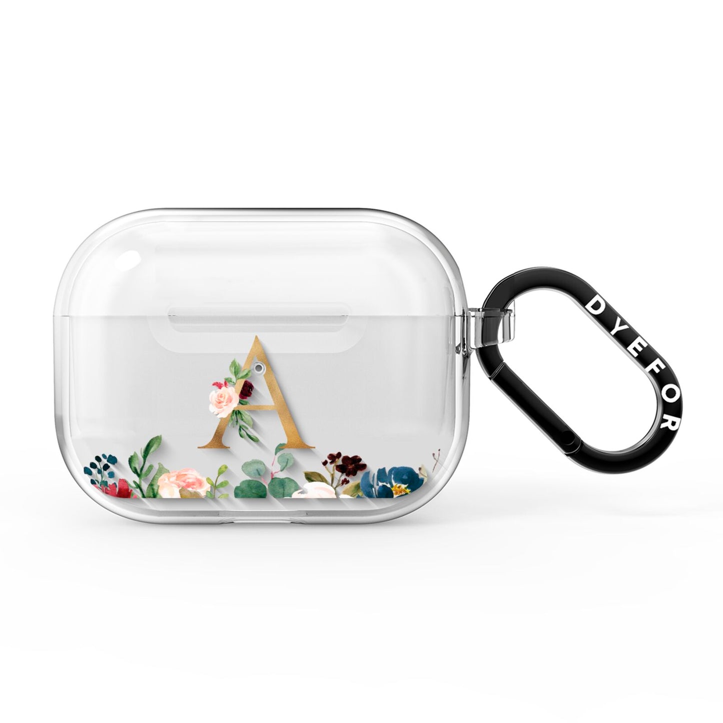 Personalised Clear Monogram Floral AirPods Pro Clear Case