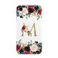 Personalised Clear Monogram Floral Apple iPhone XR White 3D Tough Case