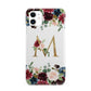 Personalised Clear Monogram Floral iPhone 11 3D Snap Case