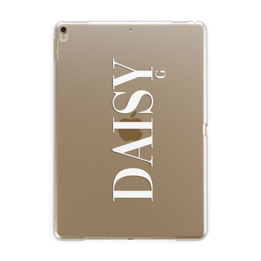 Personalised Clear Name Apple iPad Gold Case