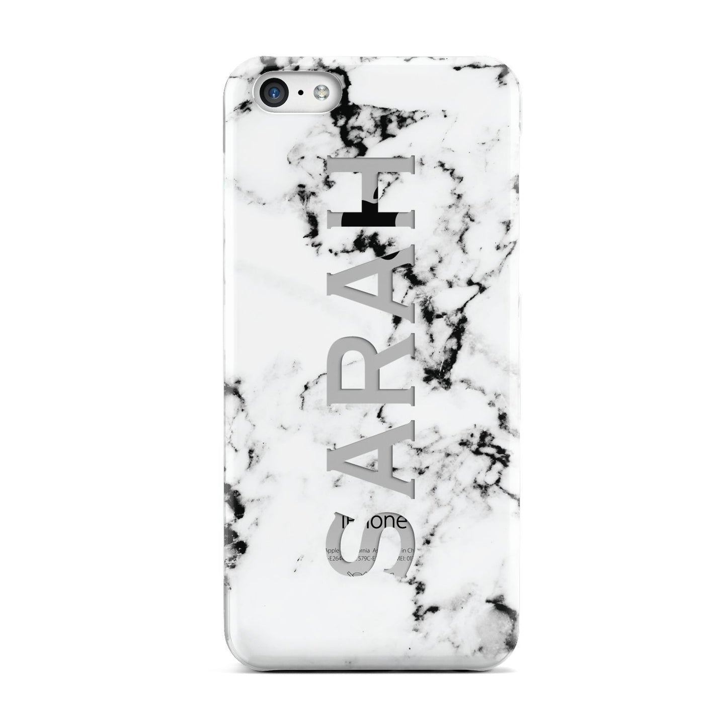 Personalised Clear Name Black White Marble Custom Apple iPhone 5c Case