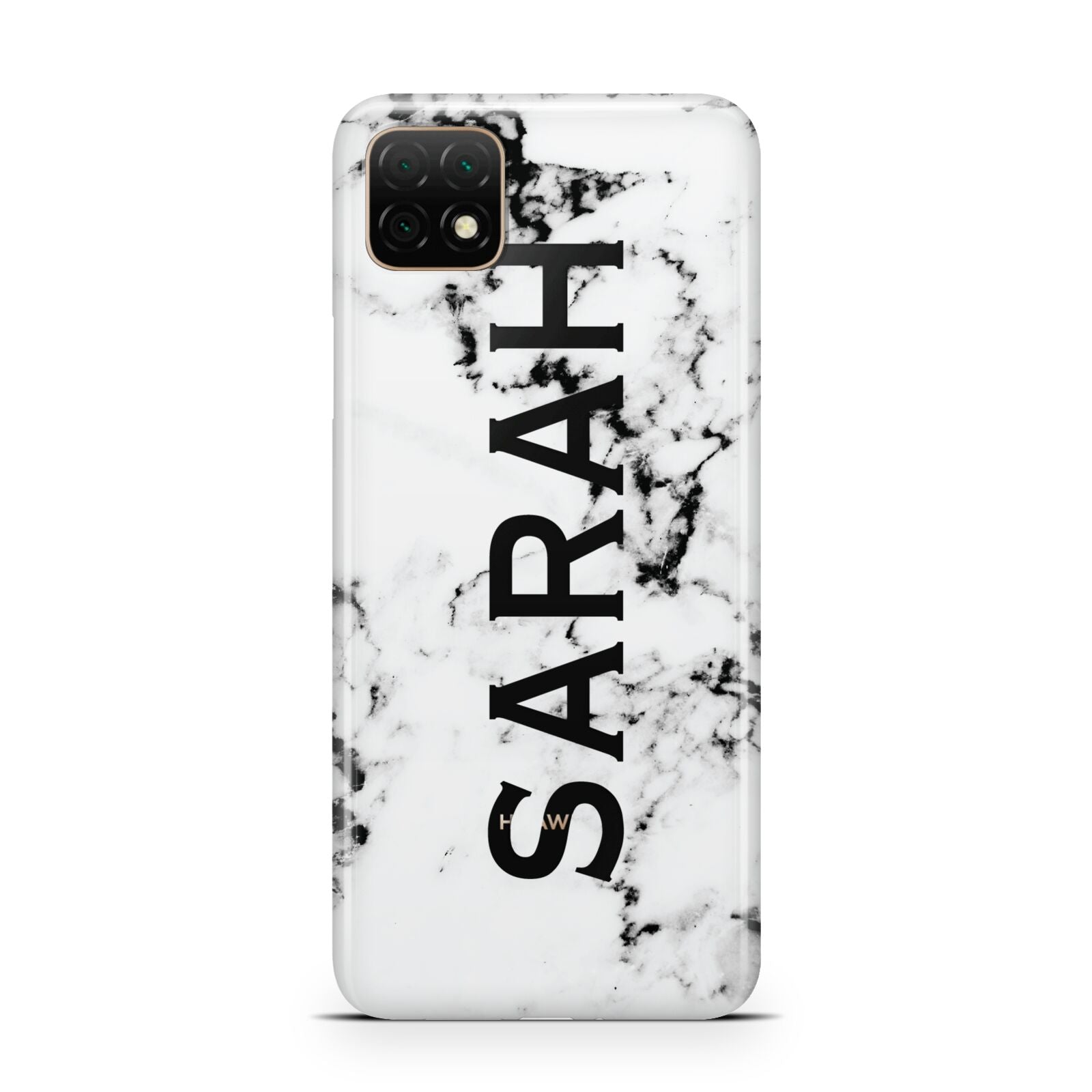 Personalised Clear Name Black White Marble Custom Huawei Enjoy 20 Phone Case