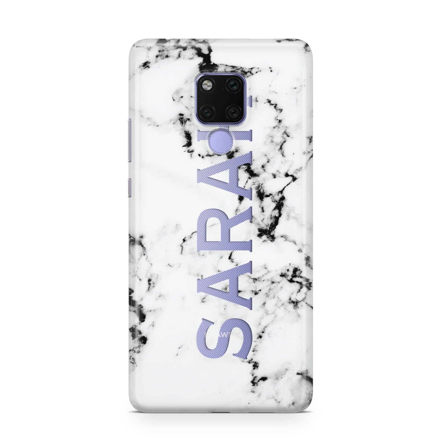 Personalised Clear Name Black White Marble Custom Huawei Mate 20X Phone Case