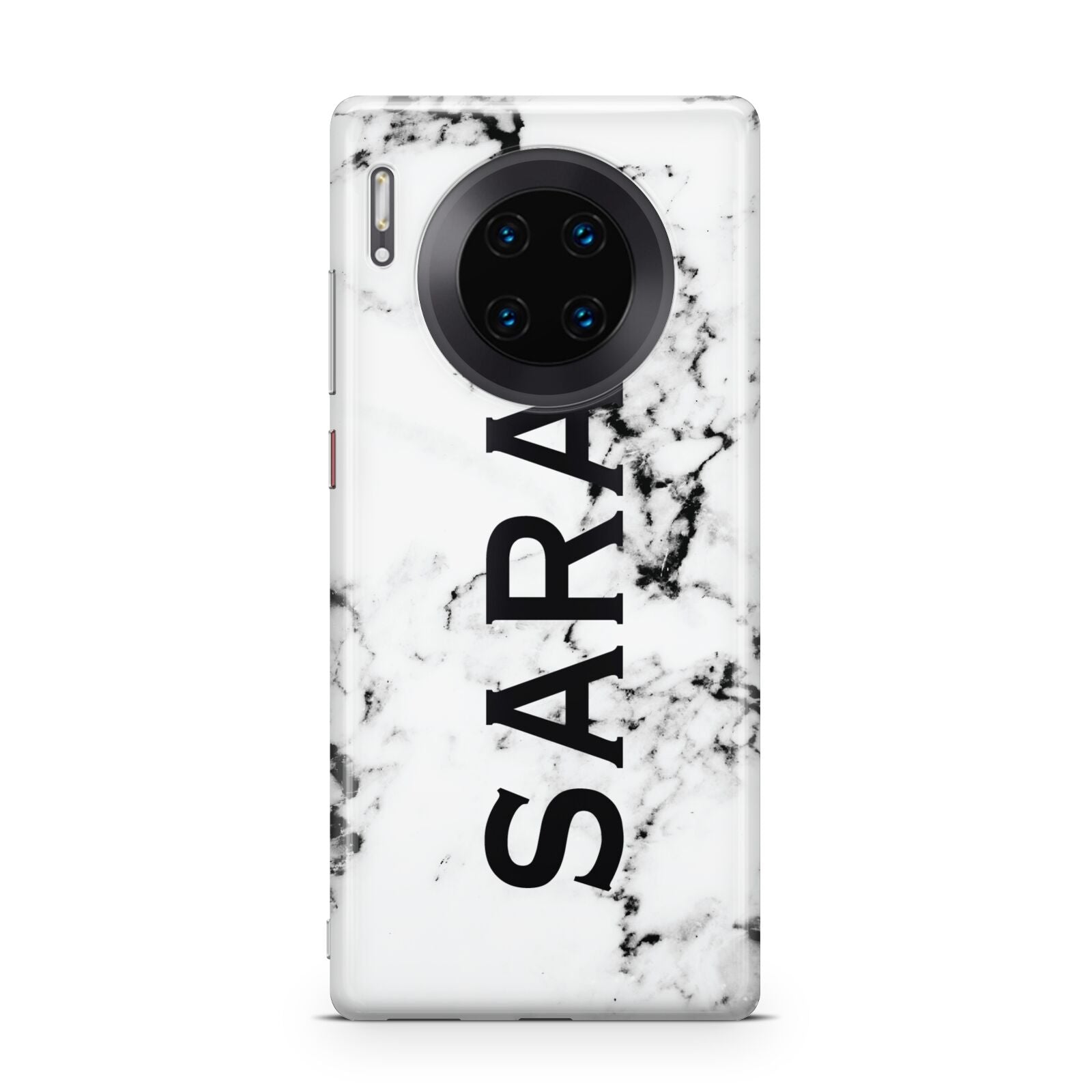 Personalised Clear Name Black White Marble Custom Huawei Mate 30 Pro Phone Case