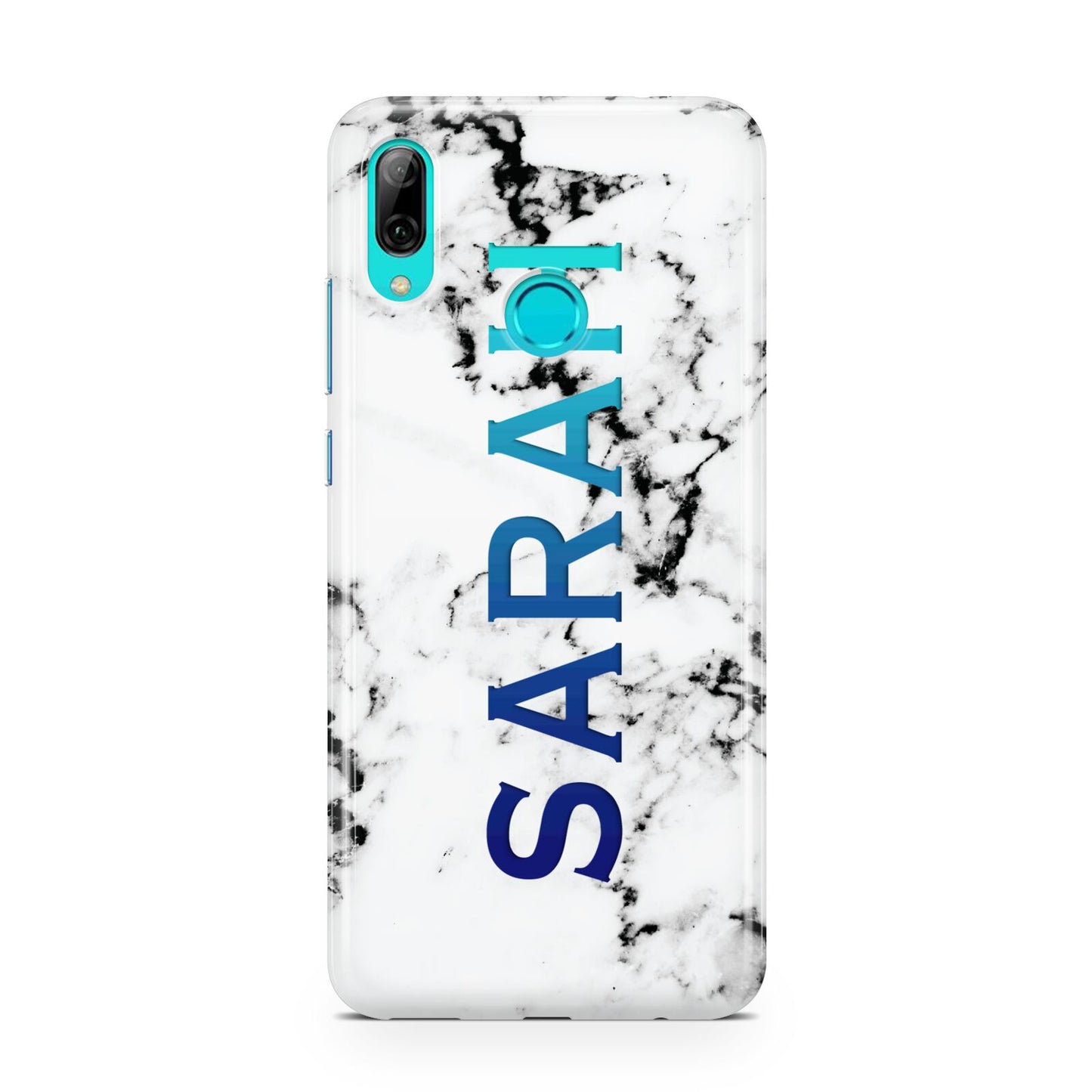 Personalised Clear Name Black White Marble Custom Huawei P Smart 2019 Case