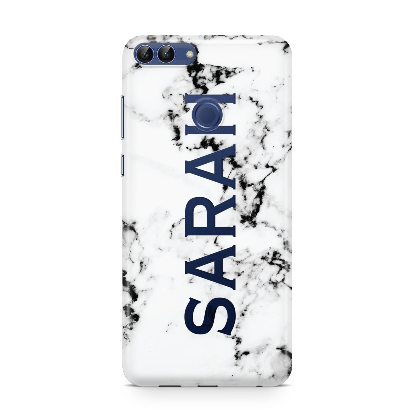 Personalised Clear Name Black White Marble Custom Huawei P Smart Case