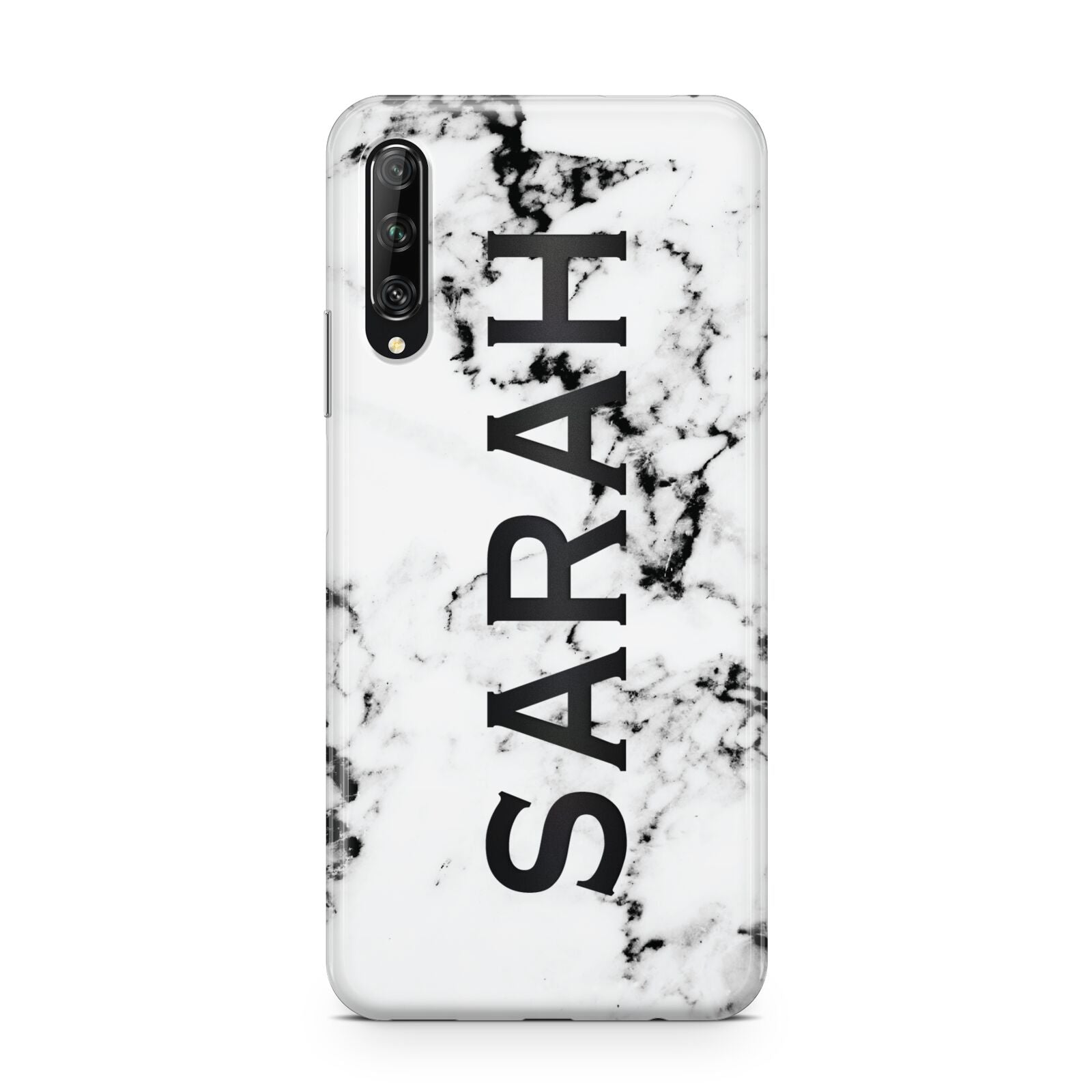 Personalised Clear Name Black White Marble Custom Huawei P Smart Pro 2019