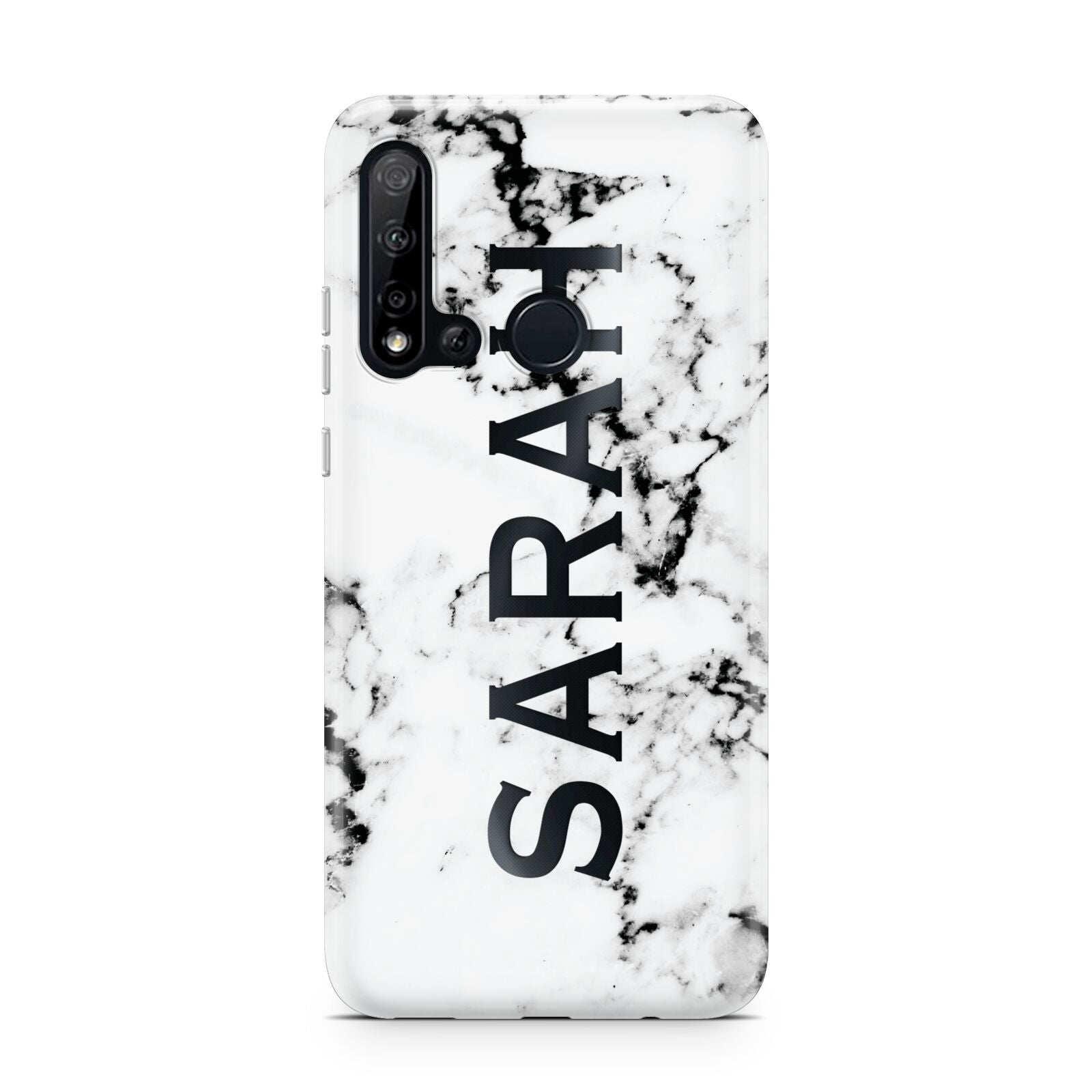 Personalised Clear Name Black White Marble Custom Huawei P20 Lite 5G Phone Case