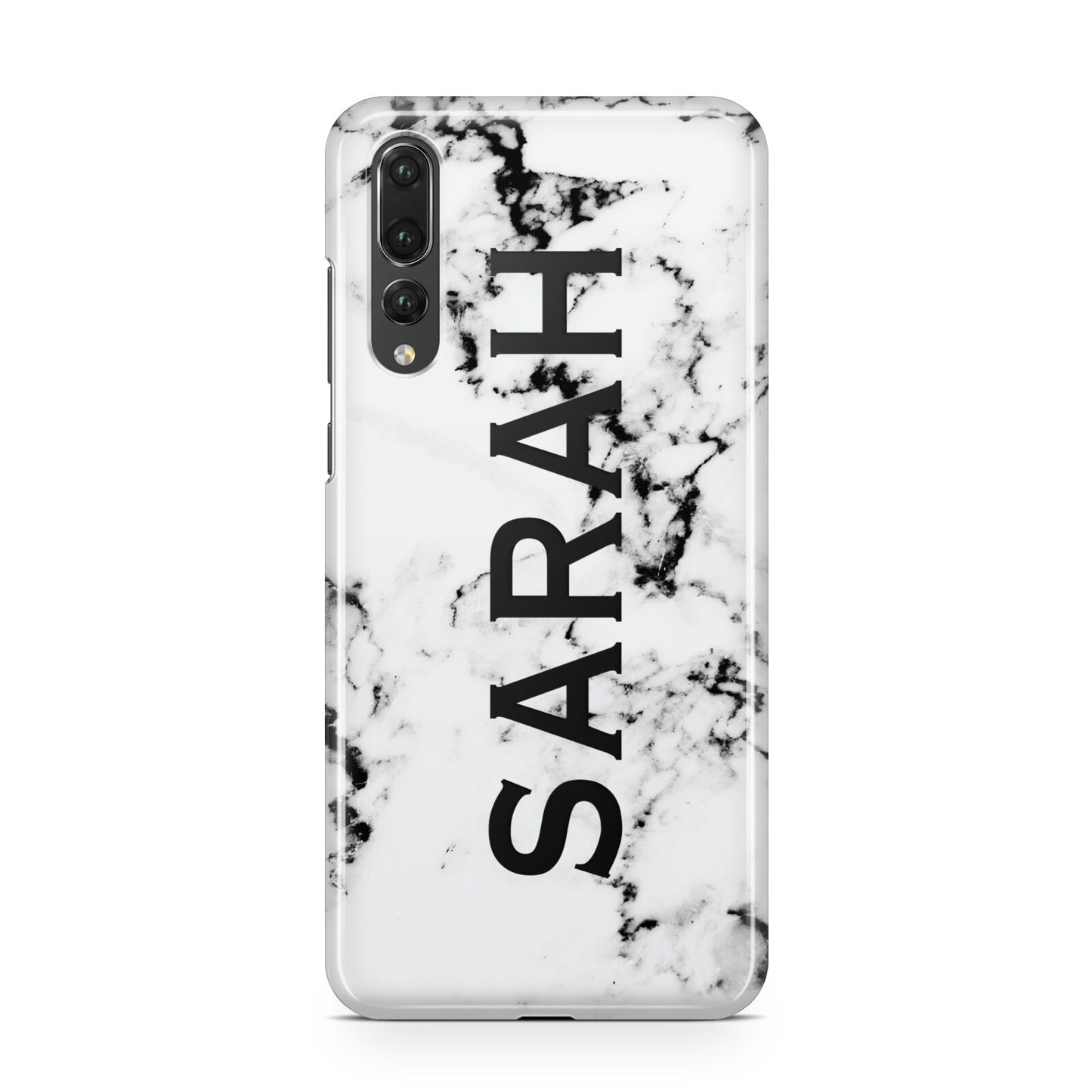 Personalised Clear Name Black White Marble Custom Huawei P20 Pro Phone Case