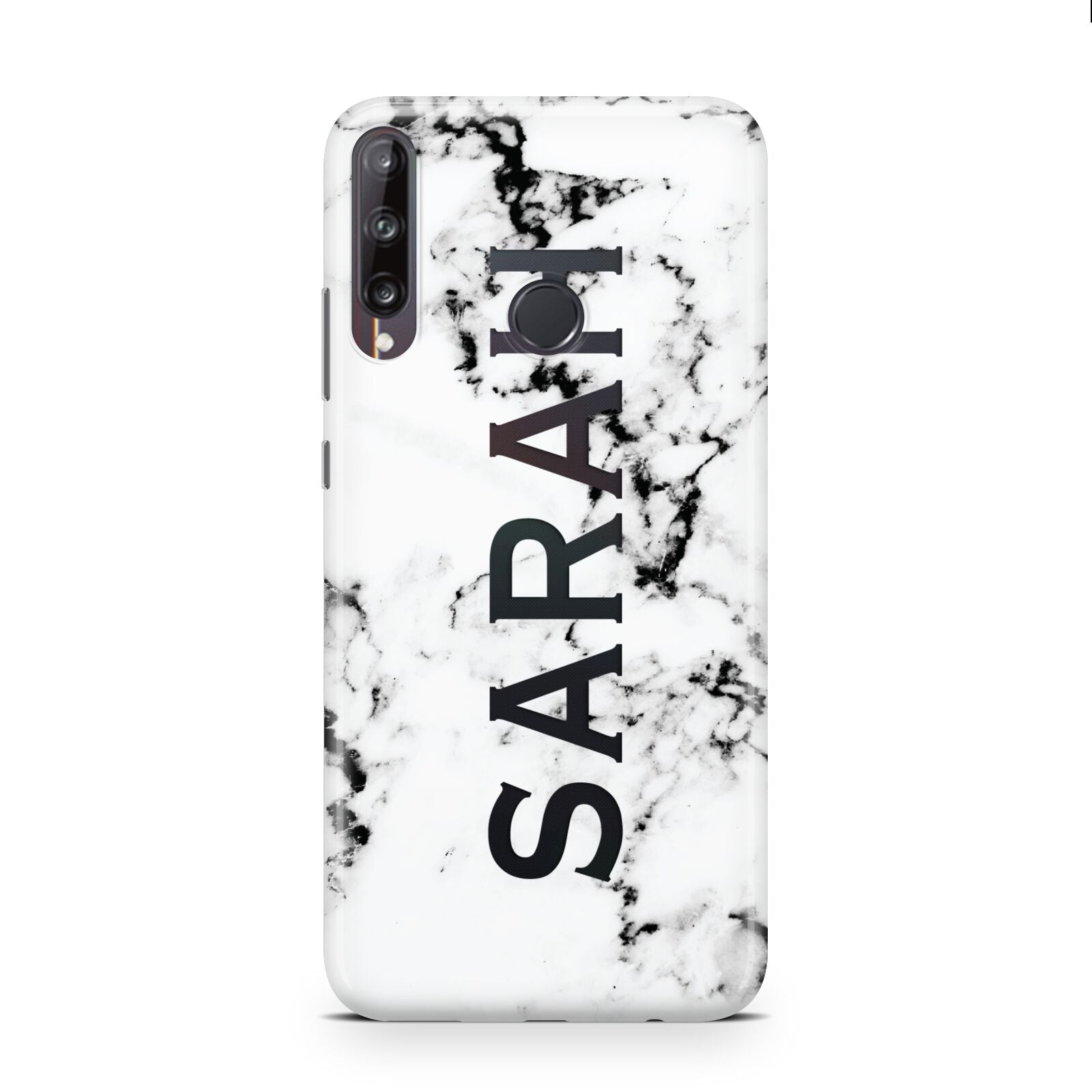 Personalised Clear Name Black White Marble Custom Huawei P40 Lite E Phone Case