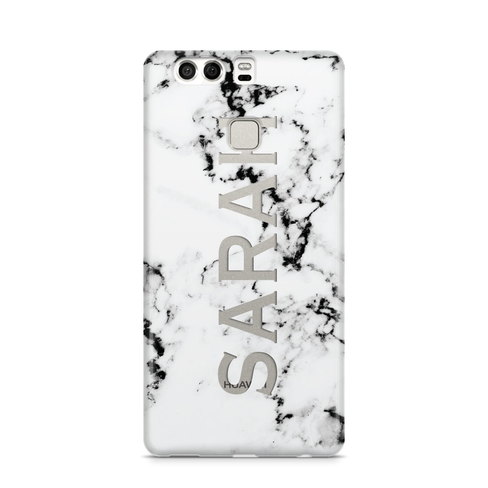 Personalised Clear Name Black White Marble Custom Huawei P9 Case