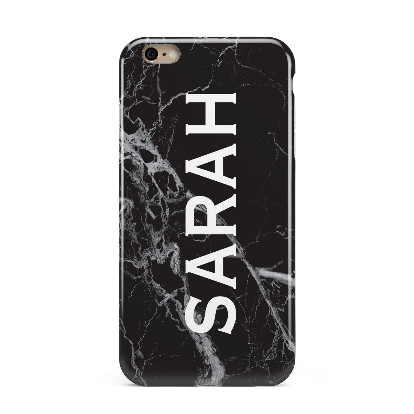 Personalised Clear Name Cutout Black Marble Custom Apple iPhone 6 Plus 3D Tough Case