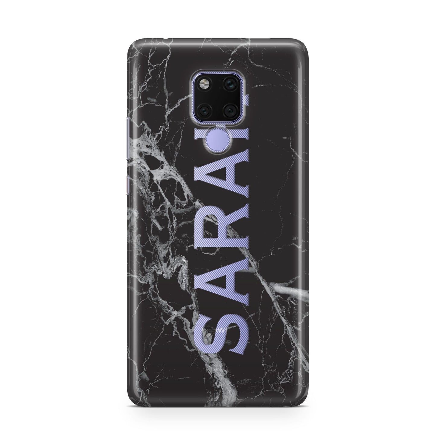 Personalised Clear Name Cutout Black Marble Custom Huawei Mate 20X Phone Case