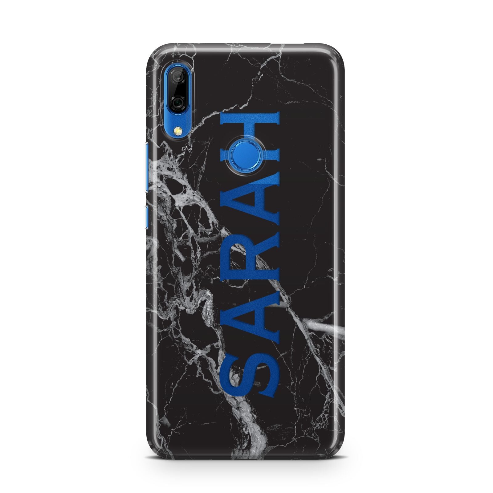 Personalised Clear Name Cutout Black Marble Custom Huawei P Smart Z