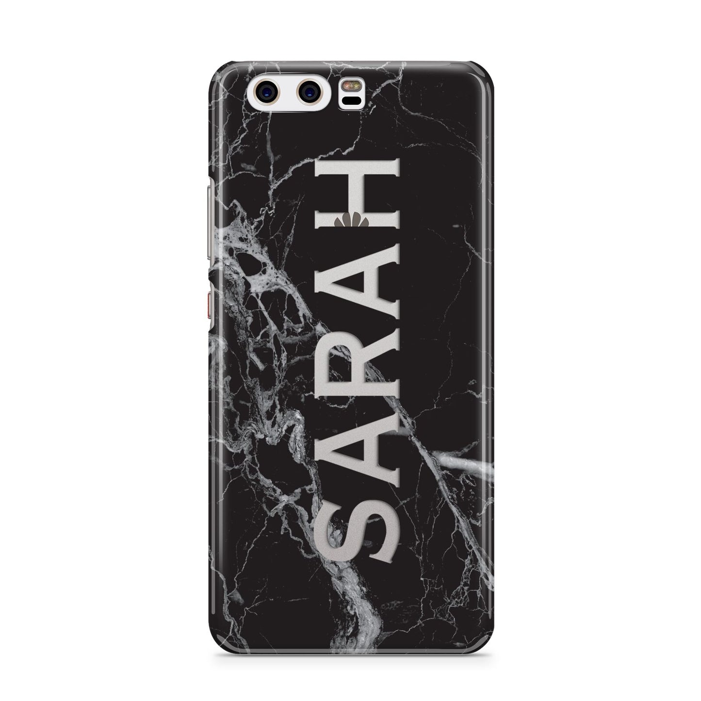 Personalised Clear Name Cutout Black Marble Custom Huawei P10 Phone Case