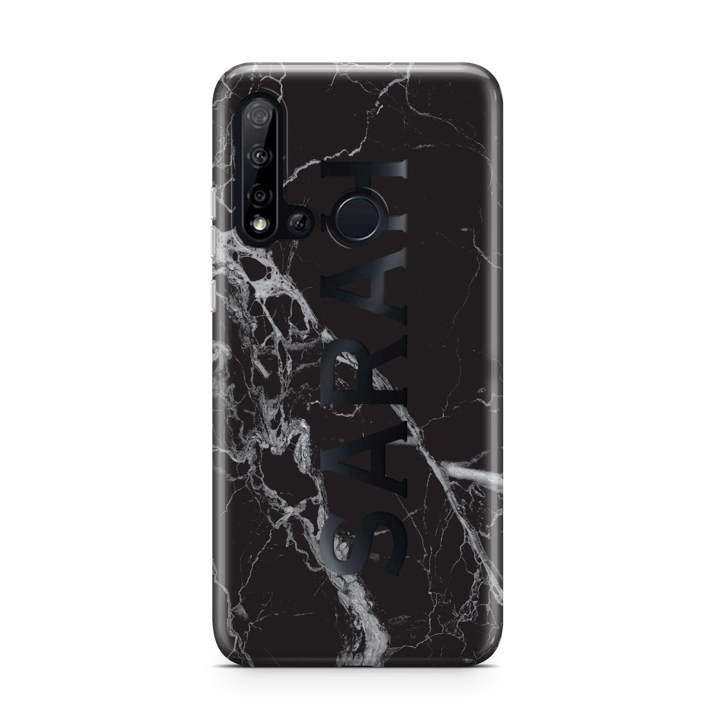 Personalised Clear Name Cutout Black Marble Custom Huawei P20 Lite 5G Phone Case