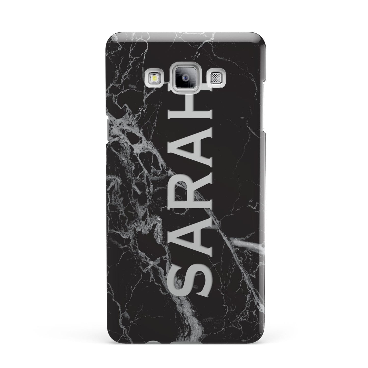 Personalised Clear Name Cutout Black Marble Custom Samsung Galaxy A7 2015 Case