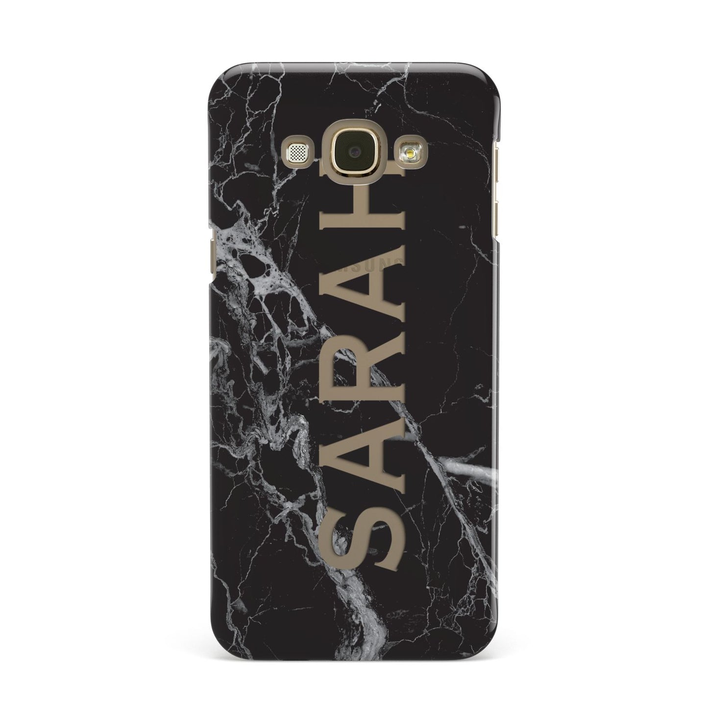 Personalised Clear Name Cutout Black Marble Custom Samsung Galaxy A8 Case