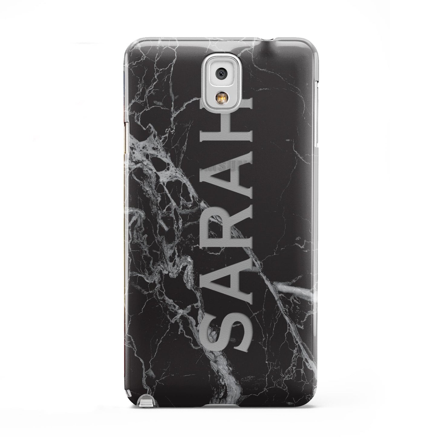 Personalised Clear Name Cutout Black Marble Custom Samsung Galaxy Note 3 Case