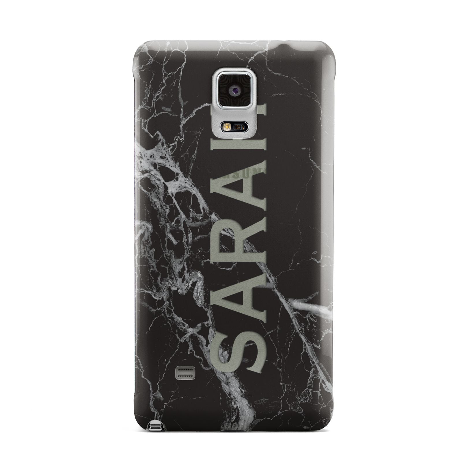 Personalised Clear Name Cutout Black Marble Custom Samsung Galaxy Note 4 Case