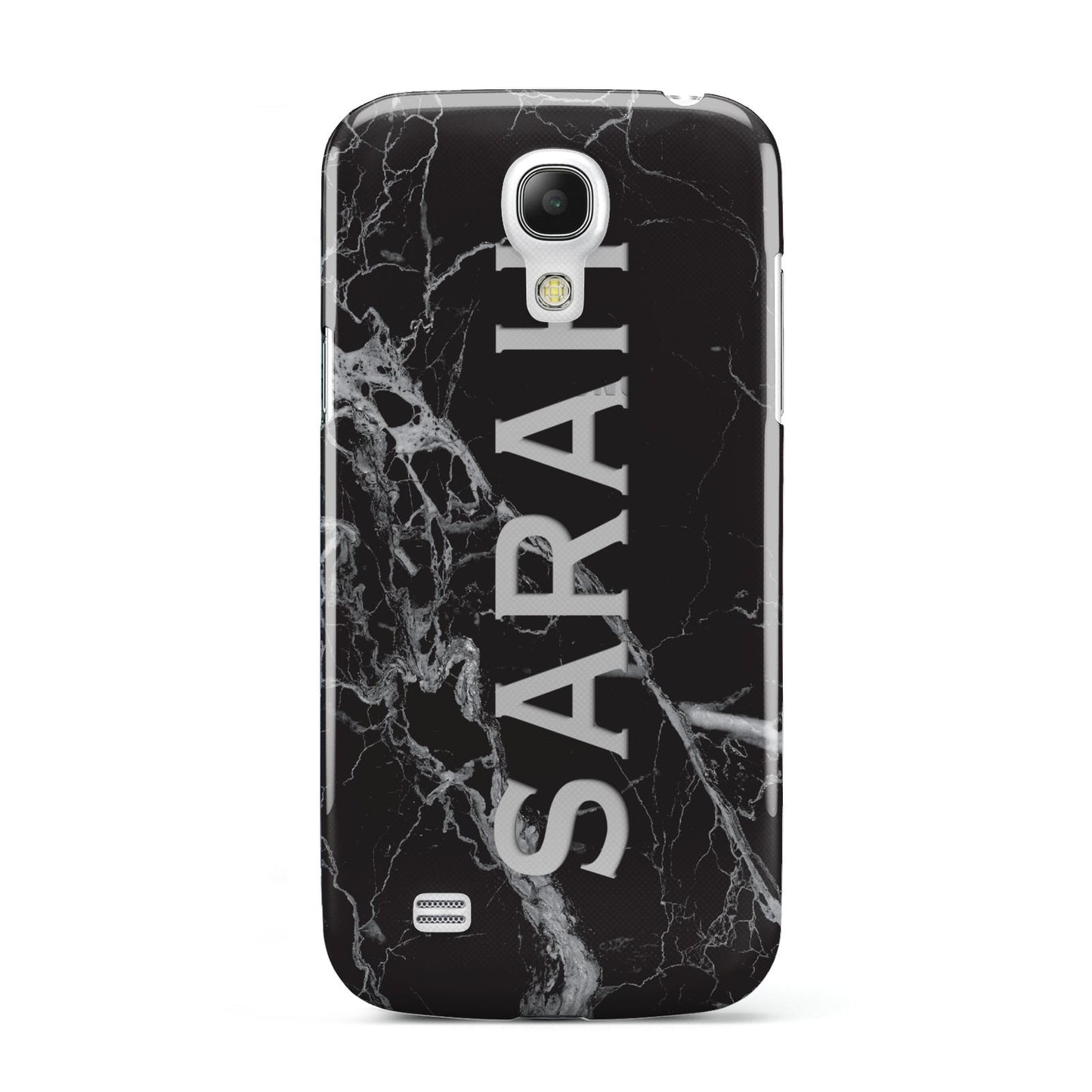 Personalised Clear Name Cutout Black Marble Custom Samsung Galaxy S4 Mini Case