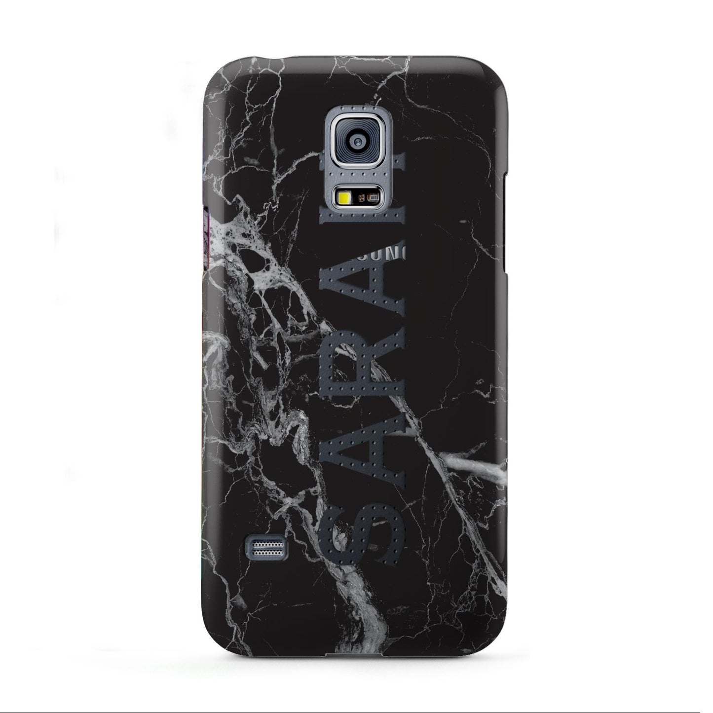 Personalised Clear Name Cutout Black Marble Custom Samsung Galaxy S5 Mini Case