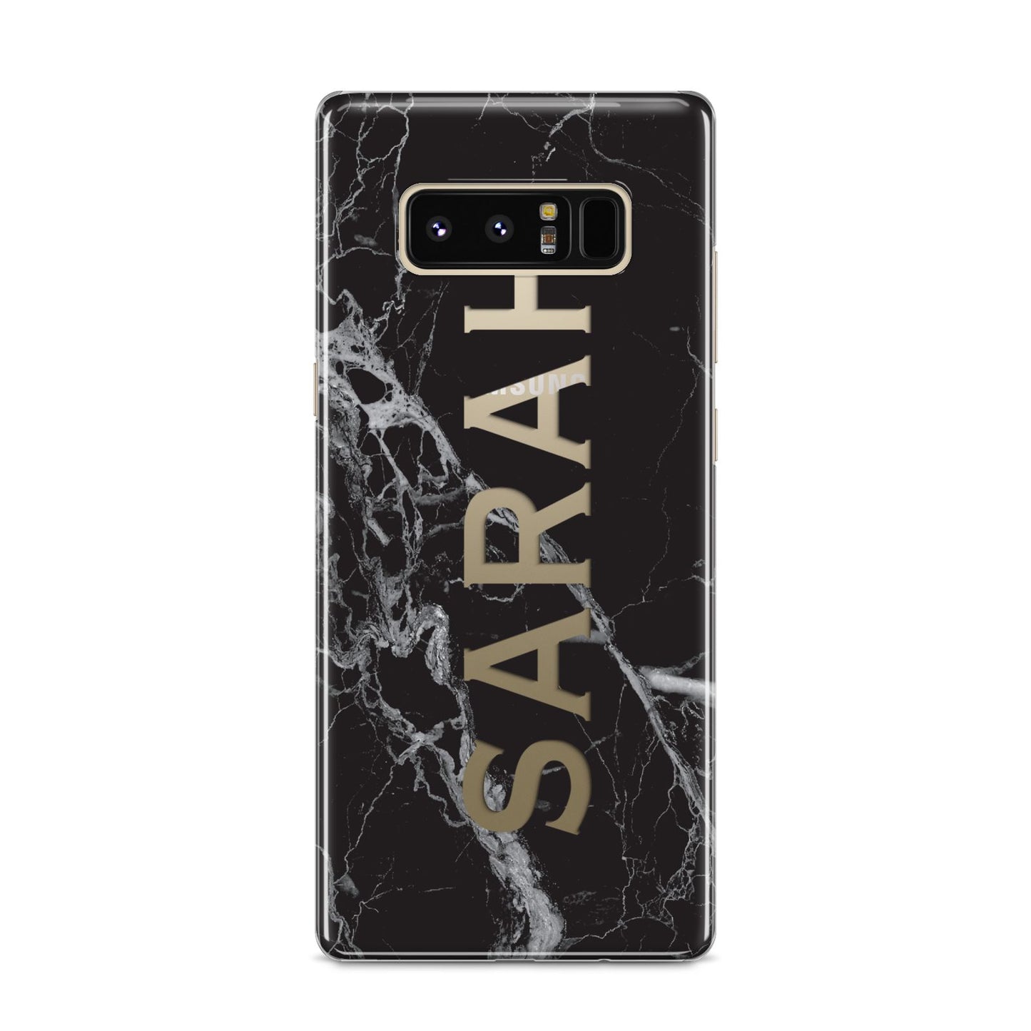 Personalised Clear Name Cutout Black Marble Custom Samsung Galaxy S8 Case