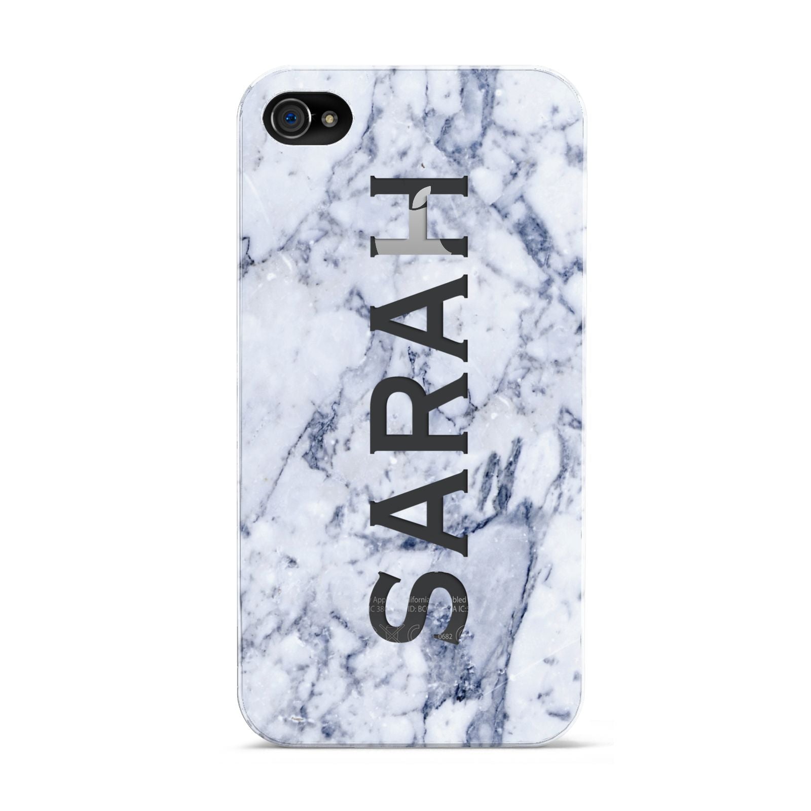 Personalised Clear Name Cutout Blue Marble Custom Apple iPhone 4s Case