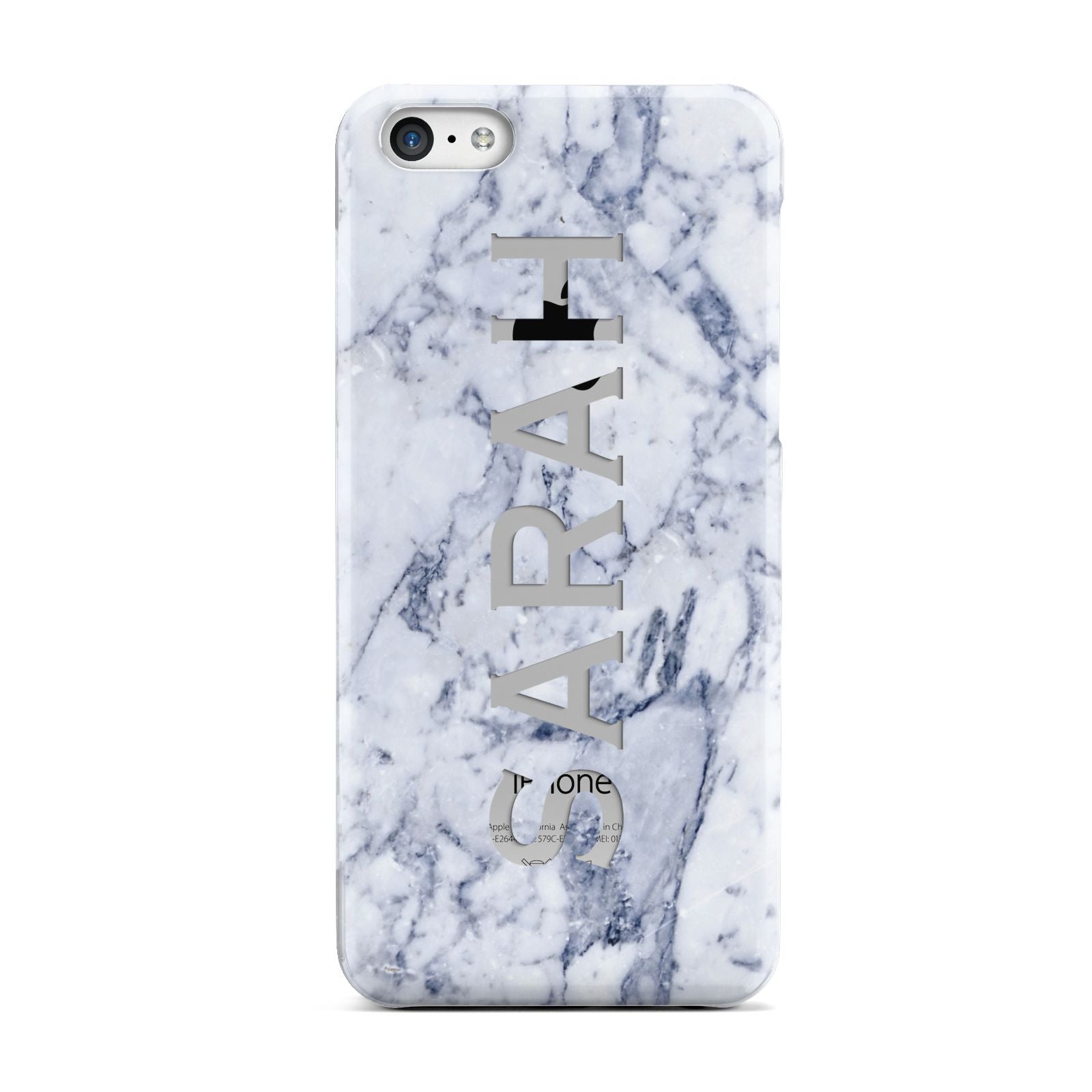 Personalised Clear Name Cutout Blue Marble Custom Apple iPhone 5c Case