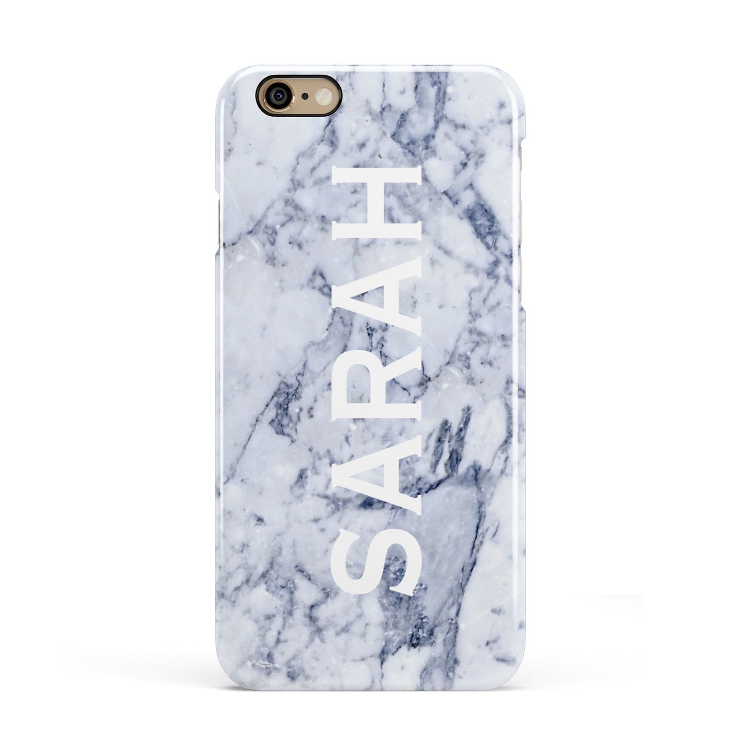 Personalised Clear Name Cutout Blue Marble Custom Apple iPhone 6 3D Snap Case