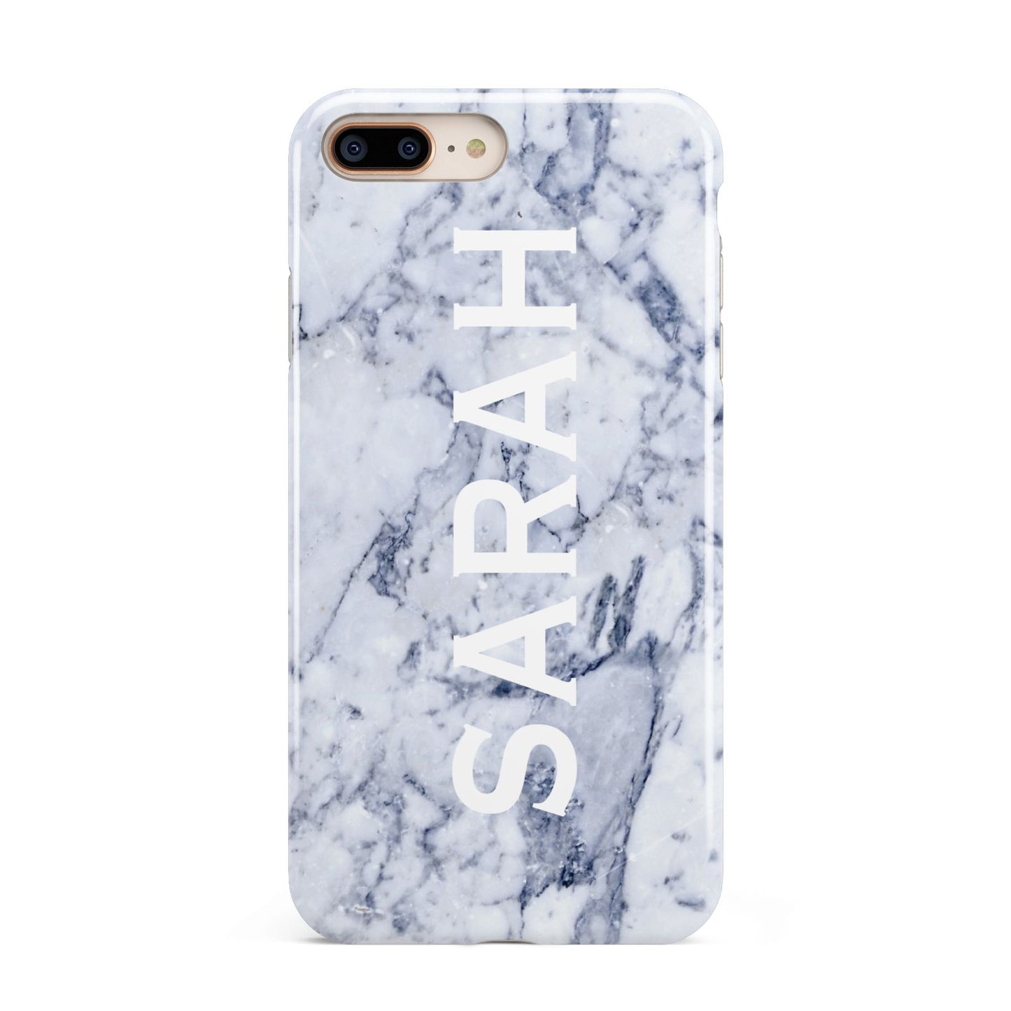 Personalised Clear Name Cutout Blue Marble Custom Apple iPhone 7 8 Plus 3D Tough Case