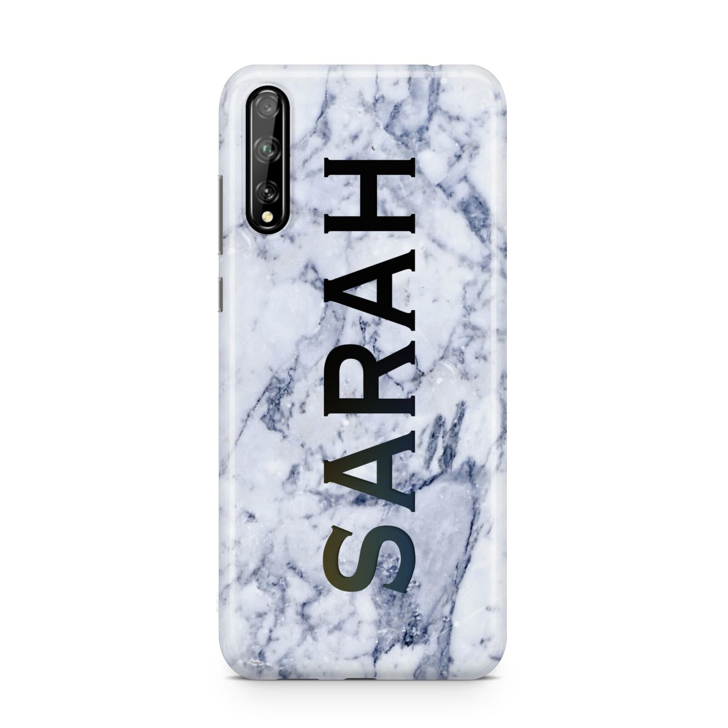 Personalised Clear Name Cutout Blue Marble Custom Huawei Enjoy 10s Phone Case