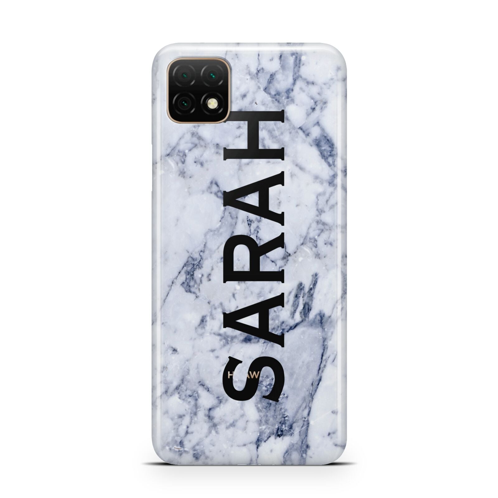 Personalised Clear Name Cutout Blue Marble Custom Huawei Enjoy 20 Phone Case