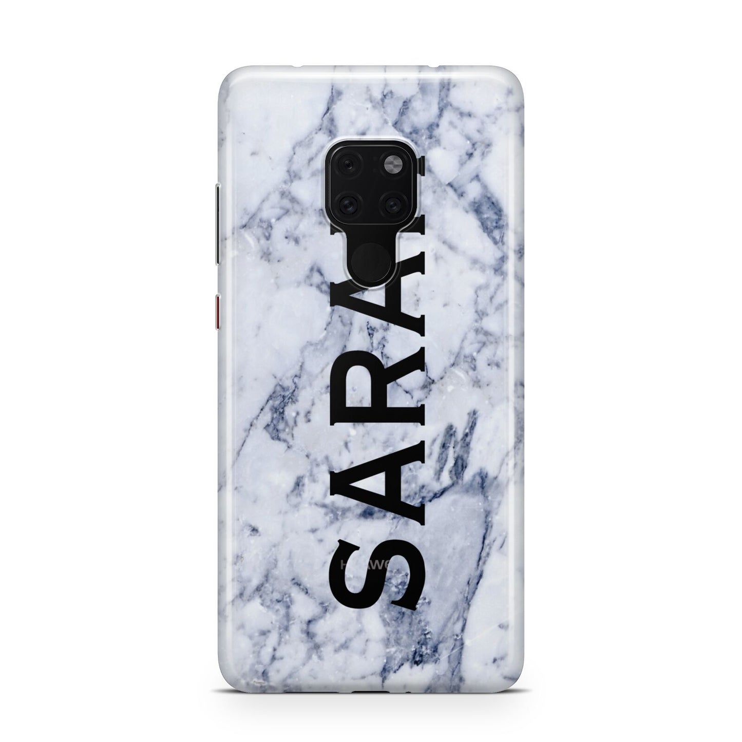 Personalised Clear Name Cutout Blue Marble Custom Huawei Mate 20 Phone Case