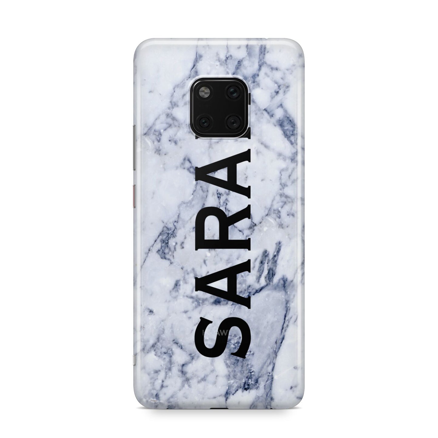 Personalised Clear Name Cutout Blue Marble Custom Huawei Mate 20 Pro Phone Case