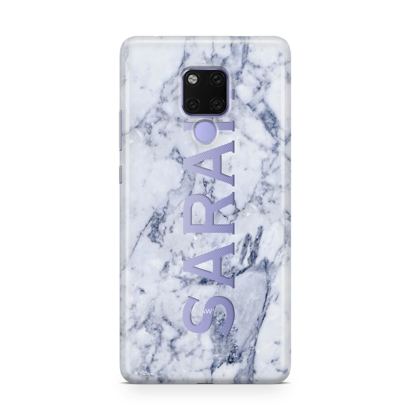 Personalised Clear Name Cutout Blue Marble Custom Huawei Mate 20X Phone Case