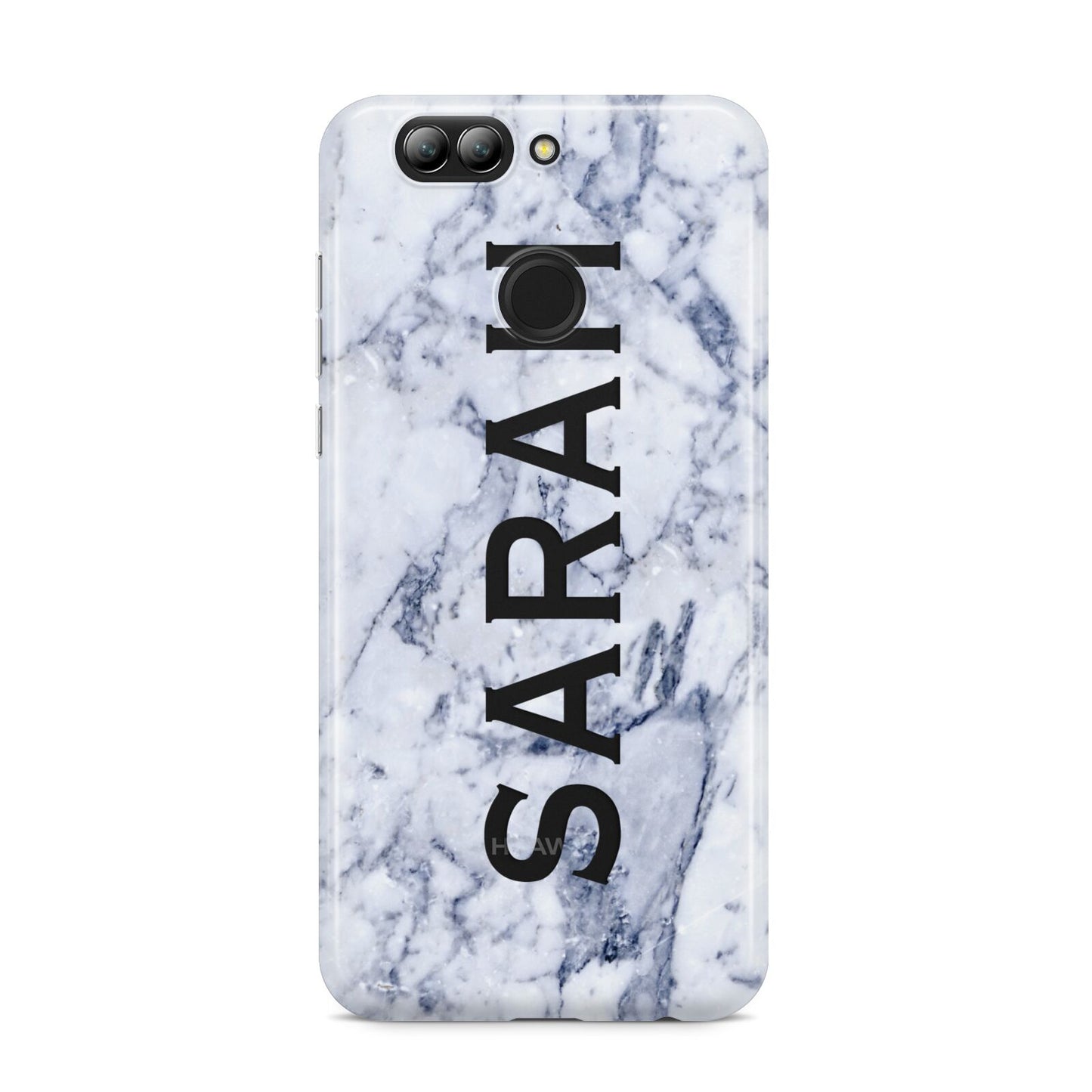 Personalised Clear Name Cutout Blue Marble Custom Huawei Nova 2s Phone Case