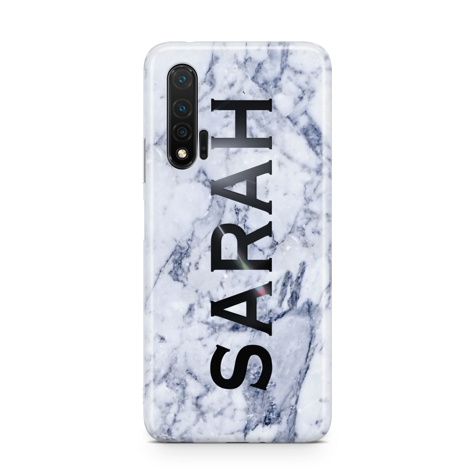 Personalised Clear Name Cutout Blue Marble Custom Huawei Nova 6 Phone Case