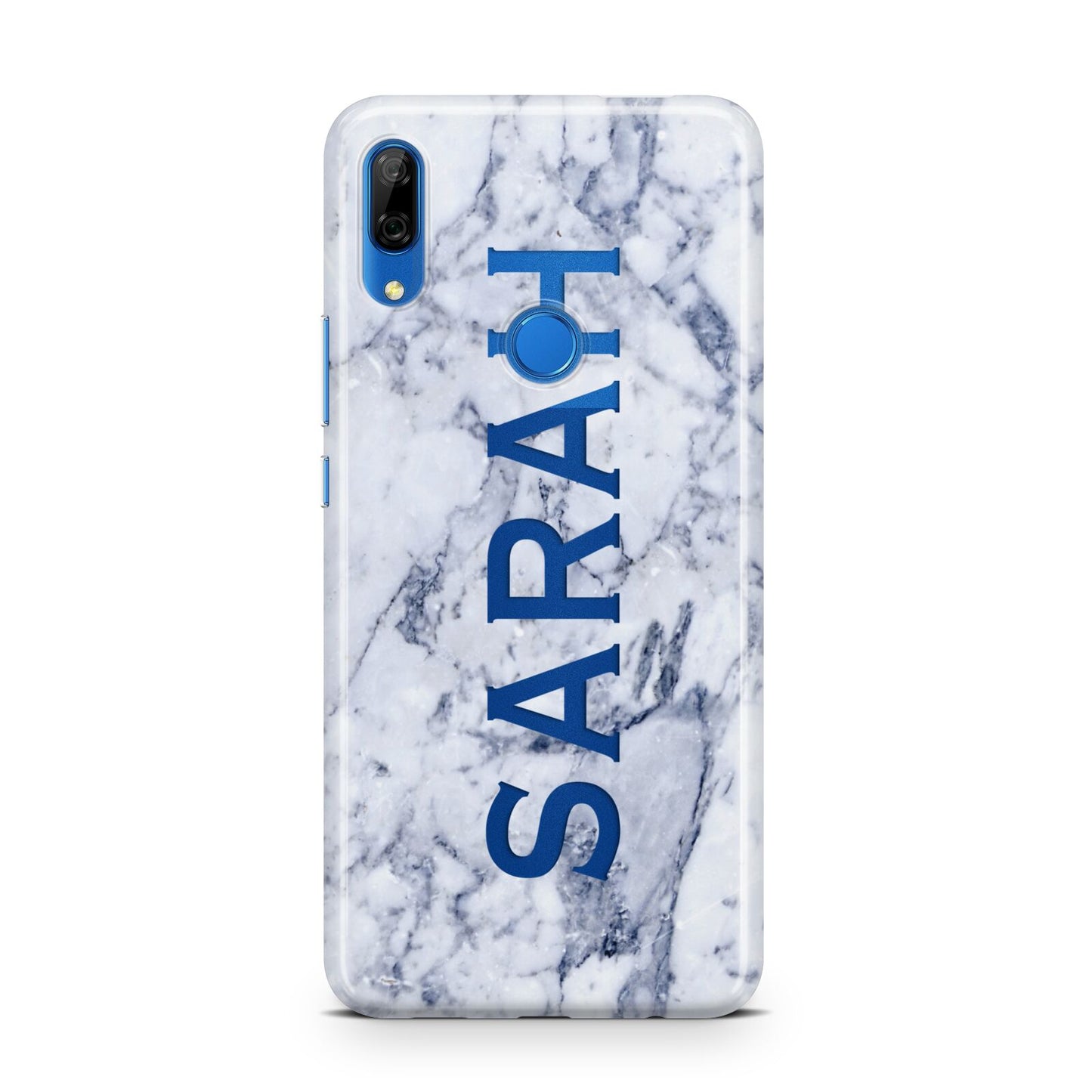 Personalised Clear Name Cutout Blue Marble Custom Huawei P Smart Z