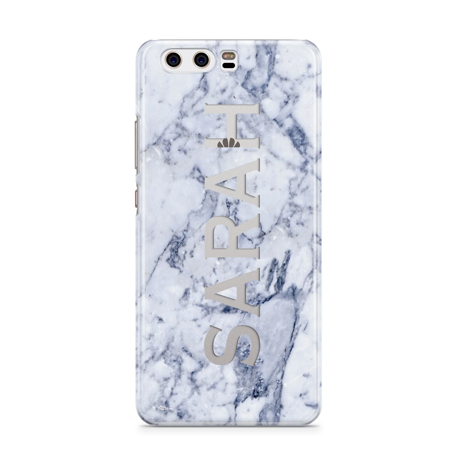 Personalised Clear Name Cutout Blue Marble Custom Huawei P10 Phone Case