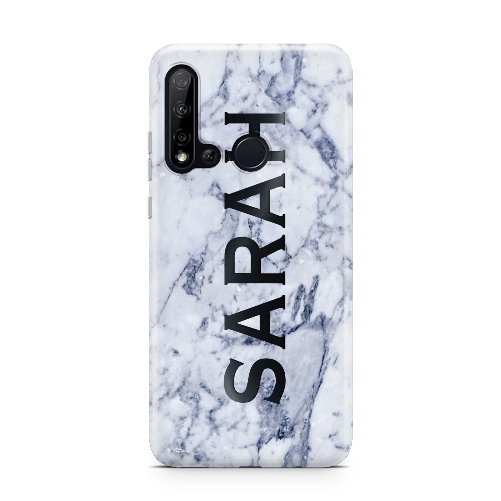 Personalised Clear Name Cutout Blue Marble Custom Huawei P20 Lite 5G Phone Case